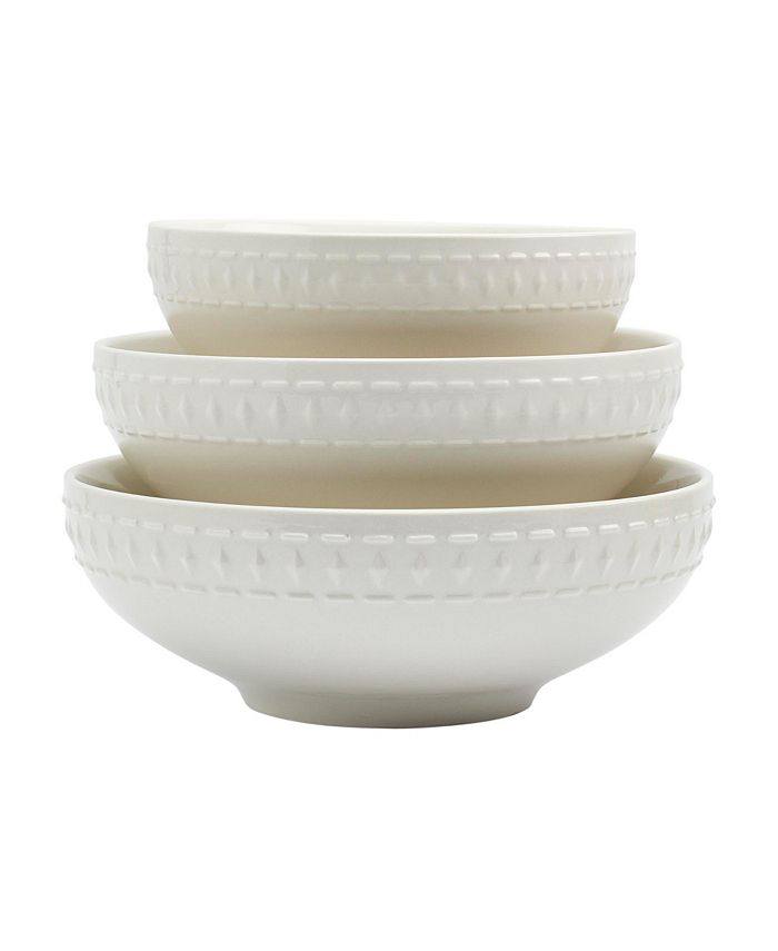 Tabletops Unlimited Tabletops Gallery 3PC Bloom Round Embossed Bowl