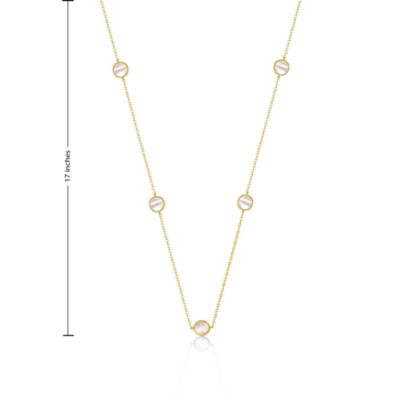14k Gold Plated with Cubic Zirconia Halo Mariner Link Station chain Necklace