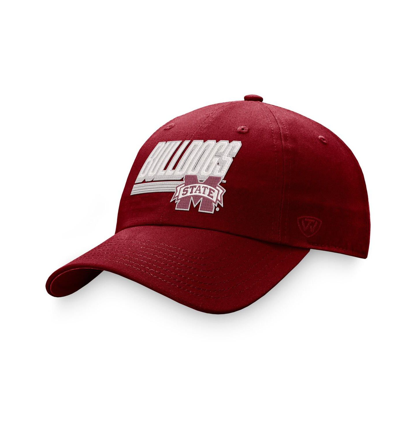 Мужская кепка Top of the World Maroon Mississippi State Bulldogs Slice Adjustable Hat — фото 1