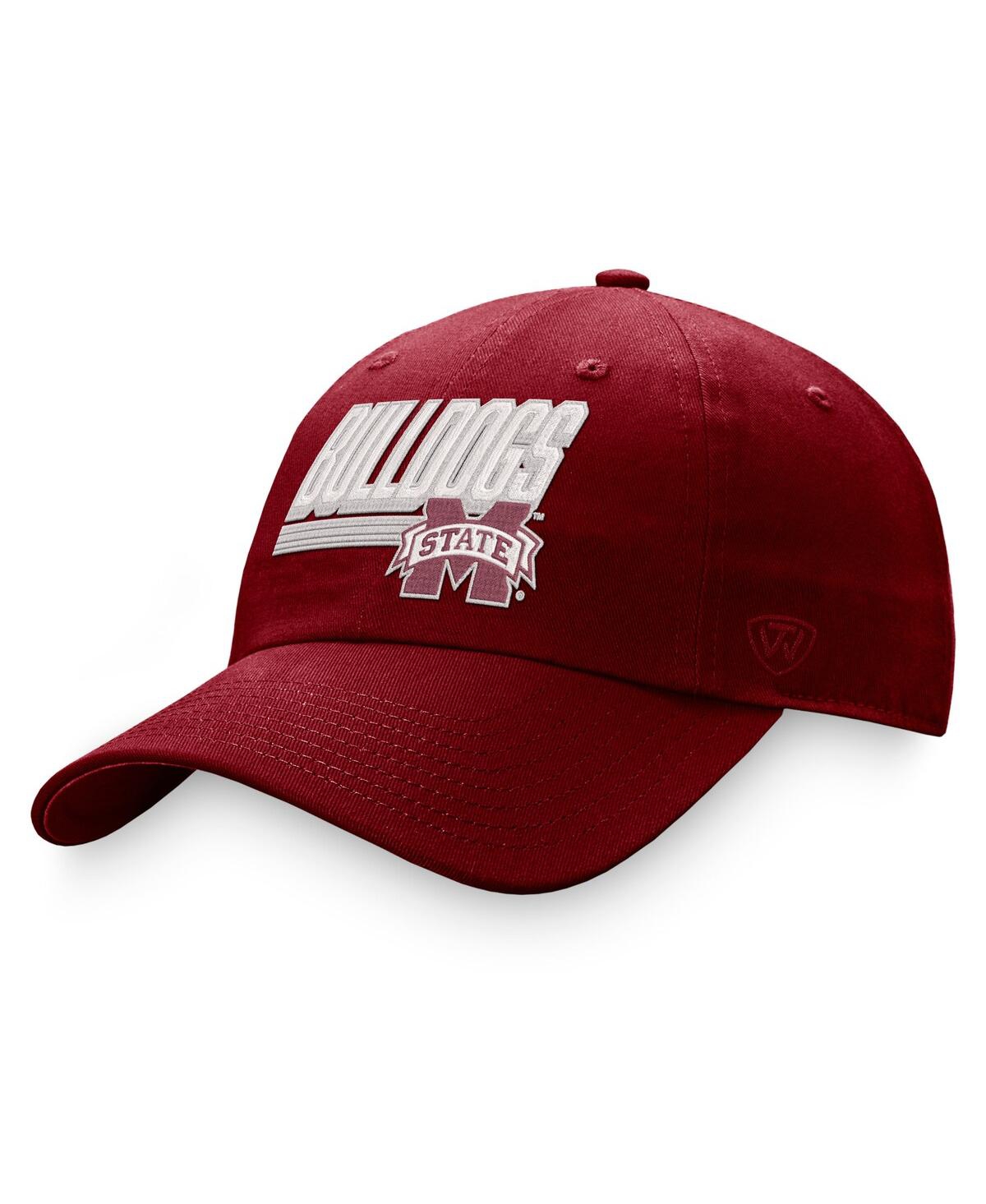 Shop Top Of The World Men's  Maroon Mississippi State Bulldogs Slice Adjustable Hat