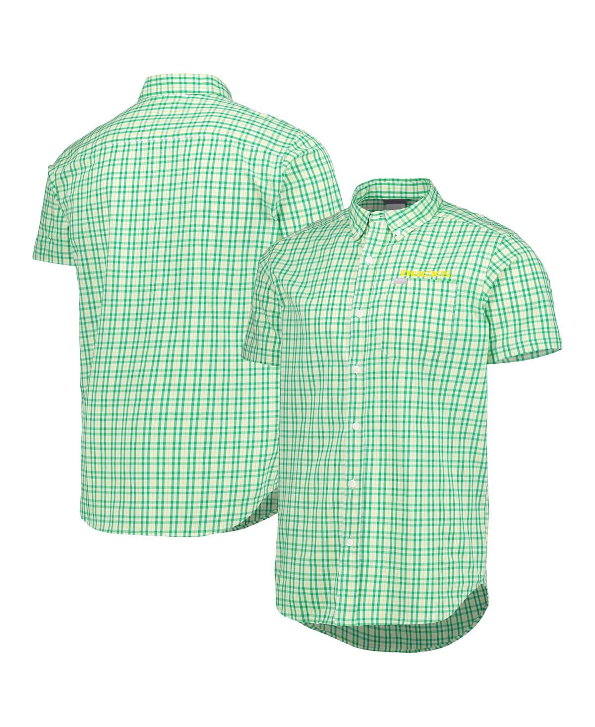 Shop Columbia Men's  Green Oregon Ducks Rapid Rivers Logo Button-down Shirt