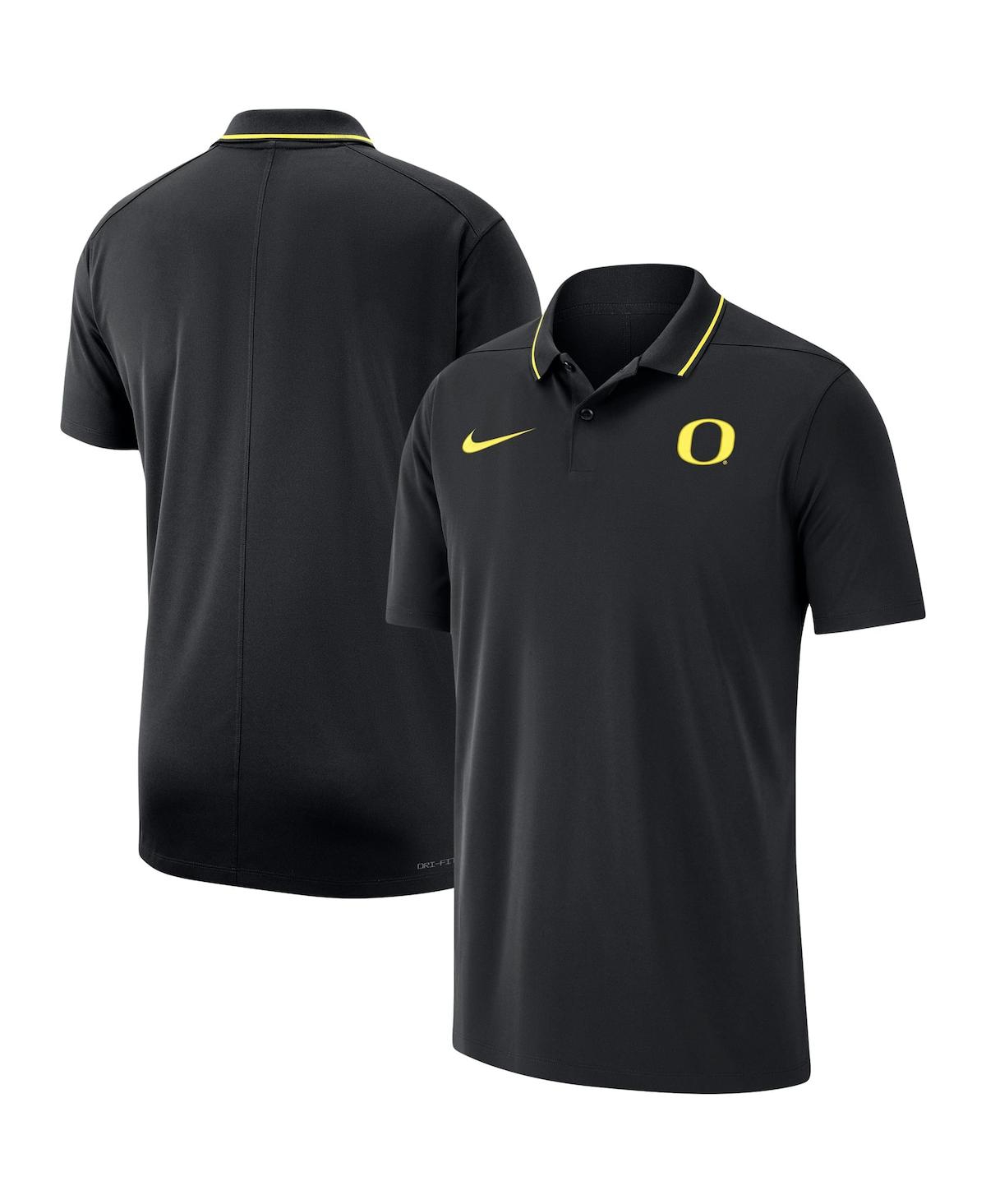 Men's Nike Black Oregon Ducks Coaches Performance Polo Shirt - Black