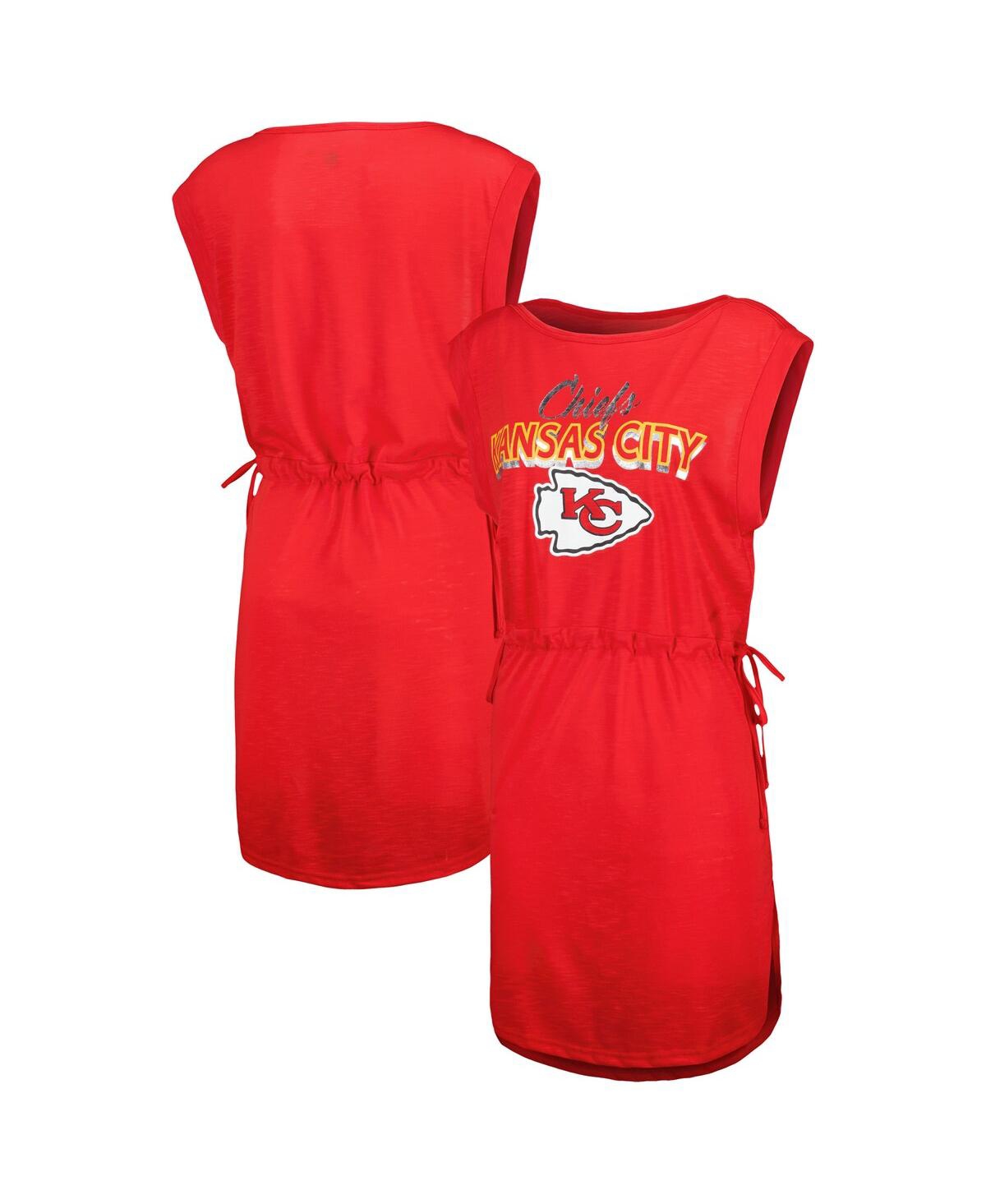 G-III 4HER BY CARL BANKS WOMEN'S G-III 4HER BY CARL BANKS RED KANSAS CITY CHIEFS G.O.A.T. SWIMSUIT COVER-UP