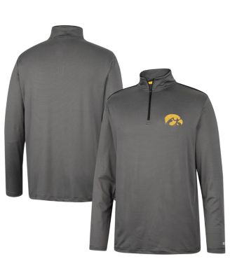 Men's Charcoal Iowa Hawkeyes Logo Quarter-Zip Windshirt