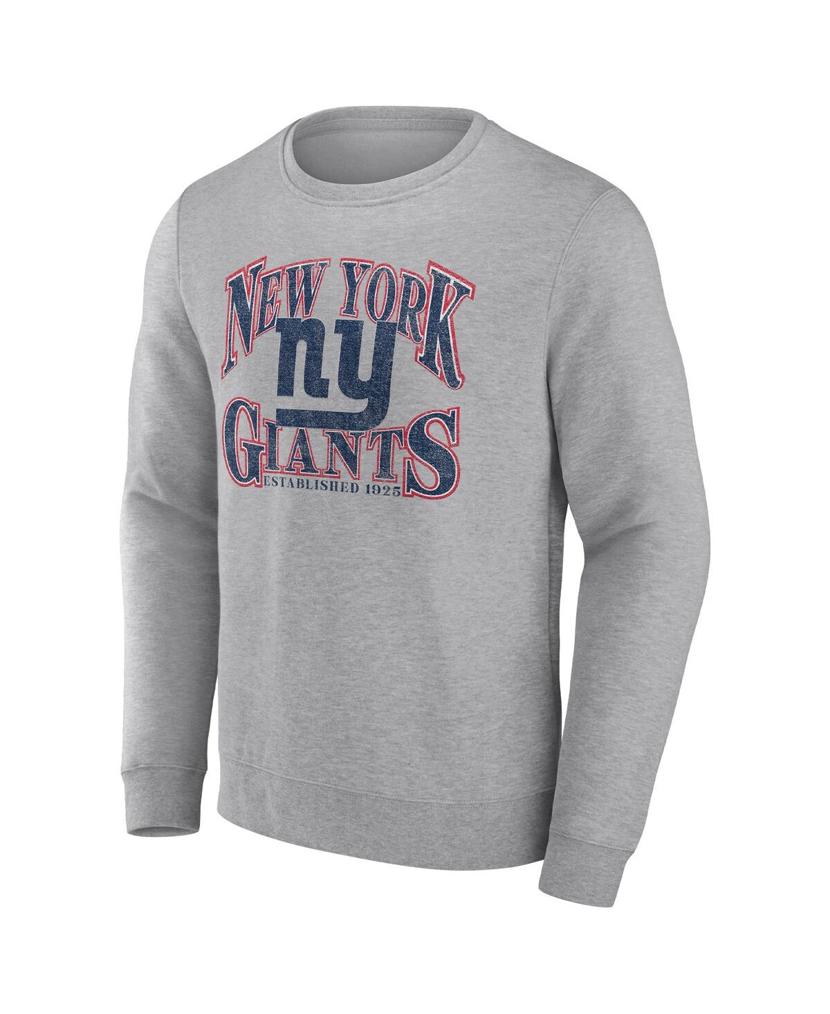 Fanatics Branded Heathered Charcoal New York Giants Playability Pullover Sweatshirt In Heathered Charcoal