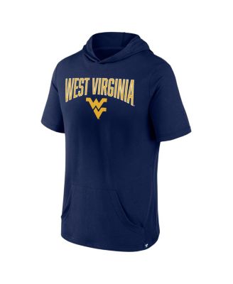 Men's Navy West Virginia Mountaineers Outline Lower Arch Hoodie T-shirt