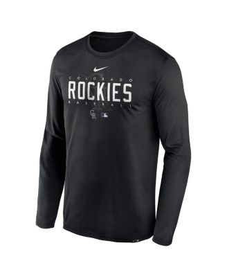 Men's Black Colorado Rockies Authentic Collection Team Logo Legend Performance Long Sleeve T-shirt