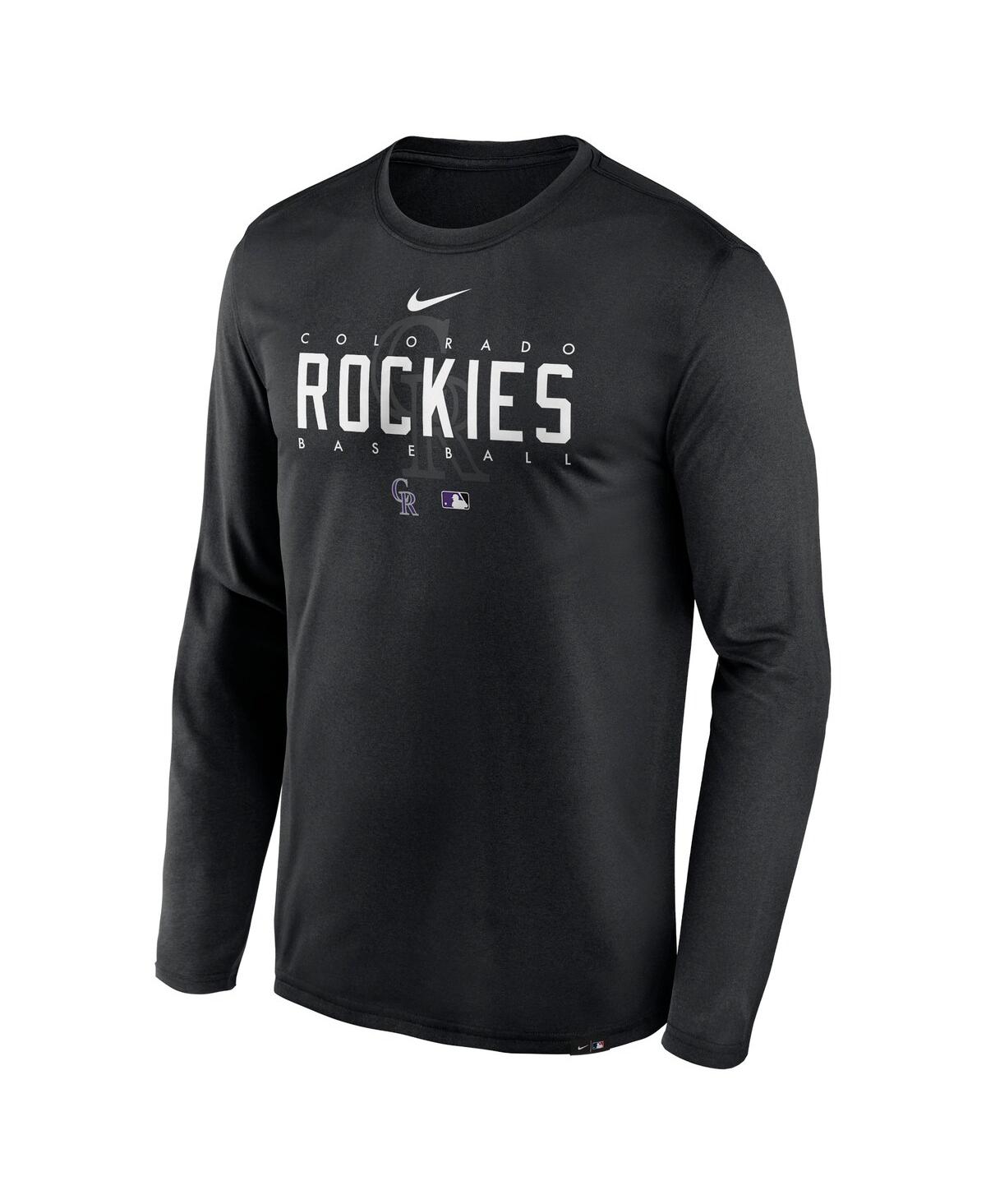 Men's NikeColorado Rockies Authentic Collection Team Logo Legend Performance Long Sleeve T-shirt - Black
