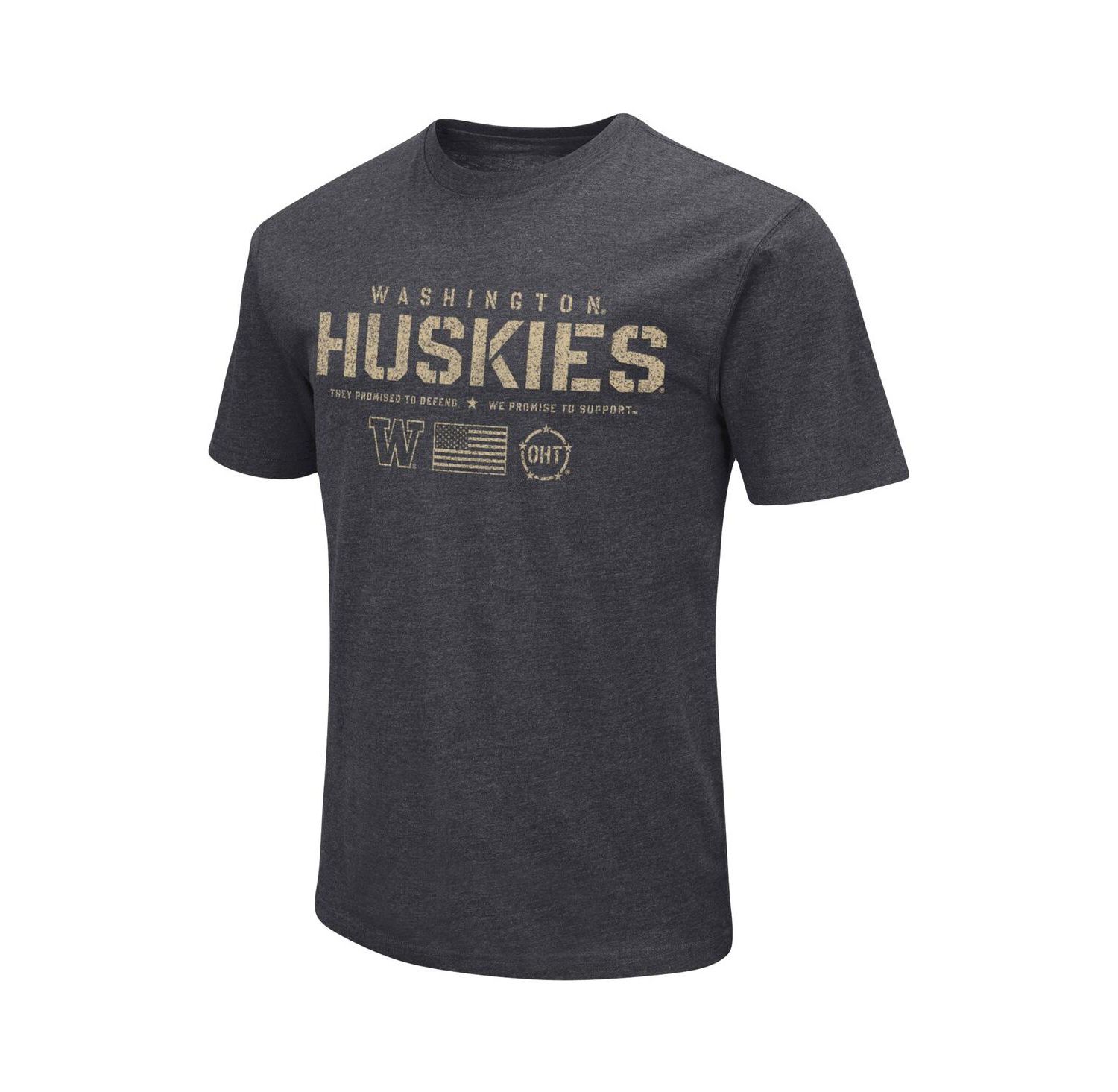 Men's Heather Black Washington Huskies Big and Tall OHT Military-Inspired Appreciation Playbook T-shirt
