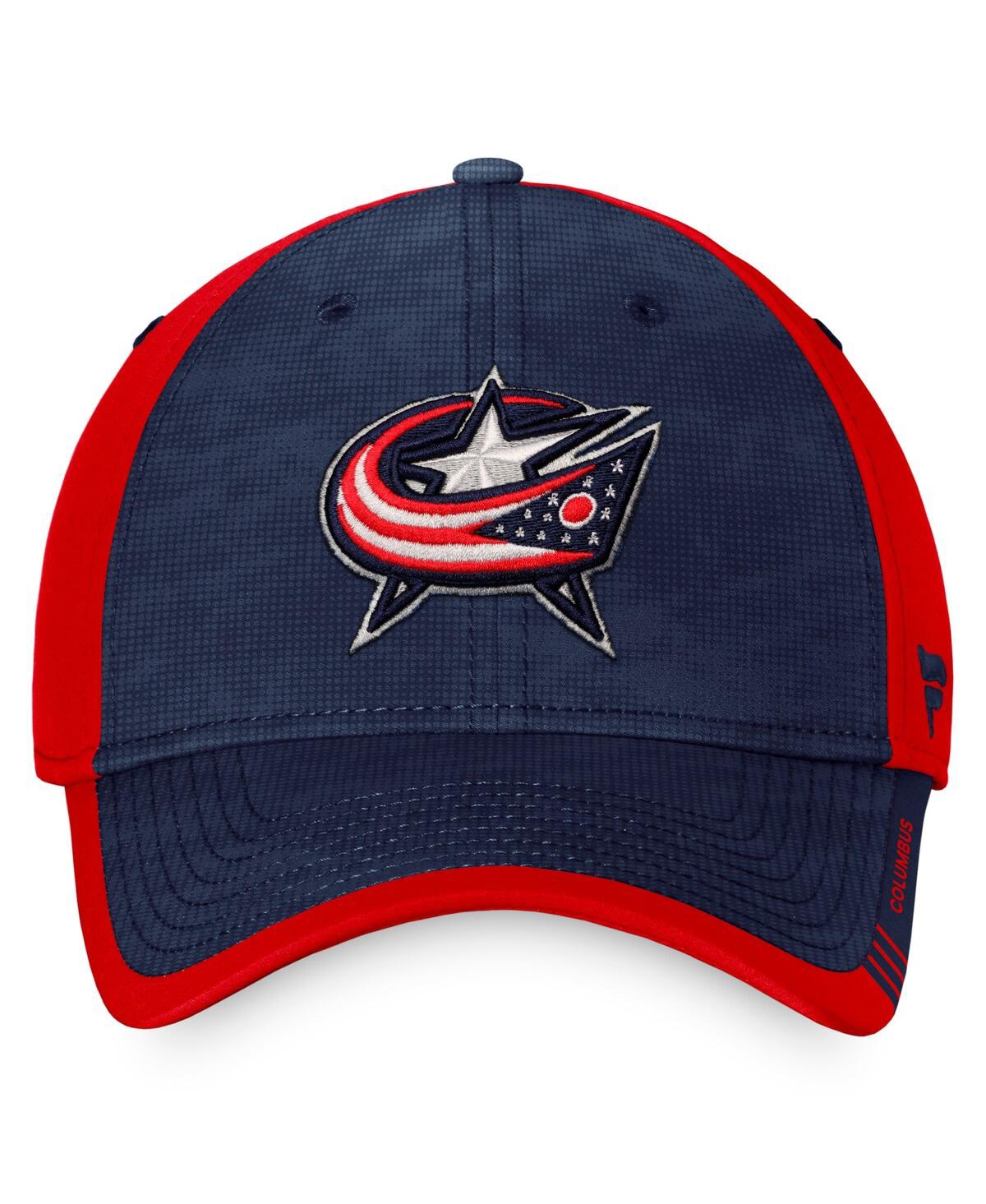 Fanatics Branded Navy/red Columbus Blue Jackets Authentic Pro Rink Camo Flex Hat In Navy,red