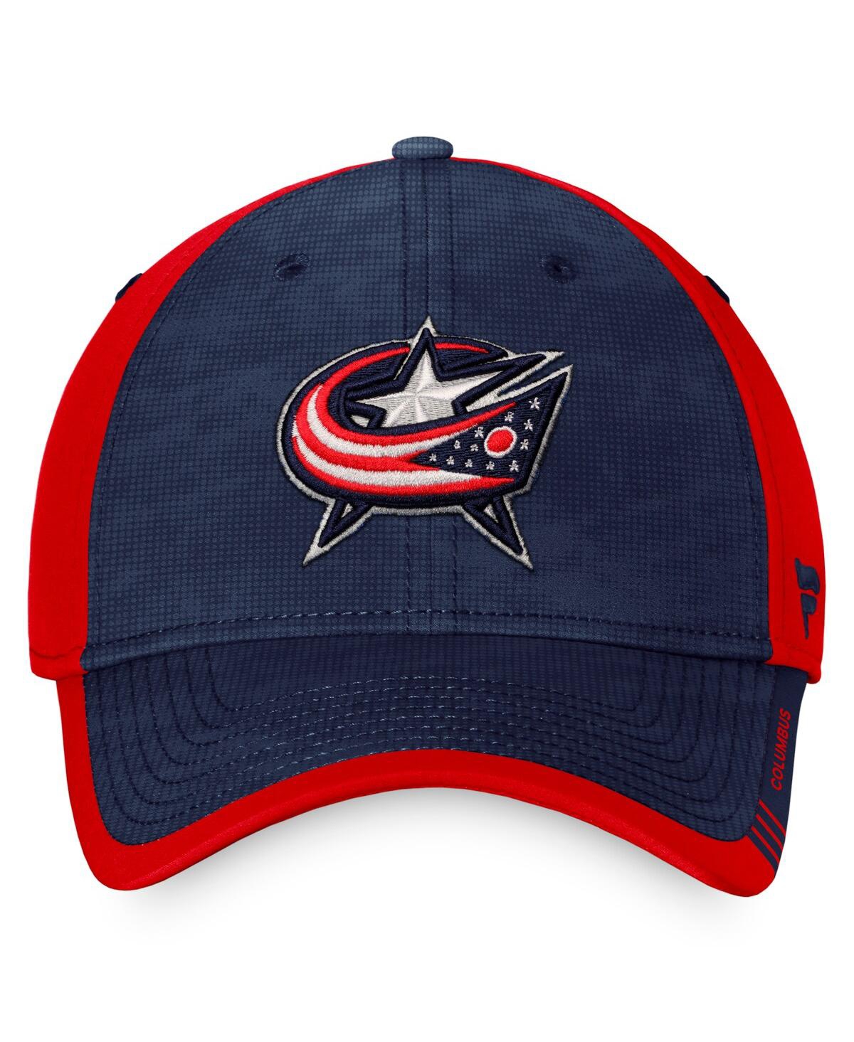 Shop Fanatics Men's  Navy, Red Columbus Blue Jackets Authentic Pro Rink Camo Flex Hat In Navy,red