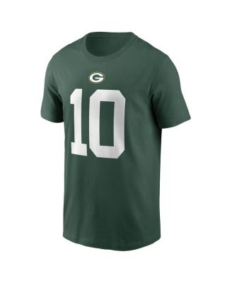Men's Jordan Love Green Green Bay Packers Player Name and Number T-shirt