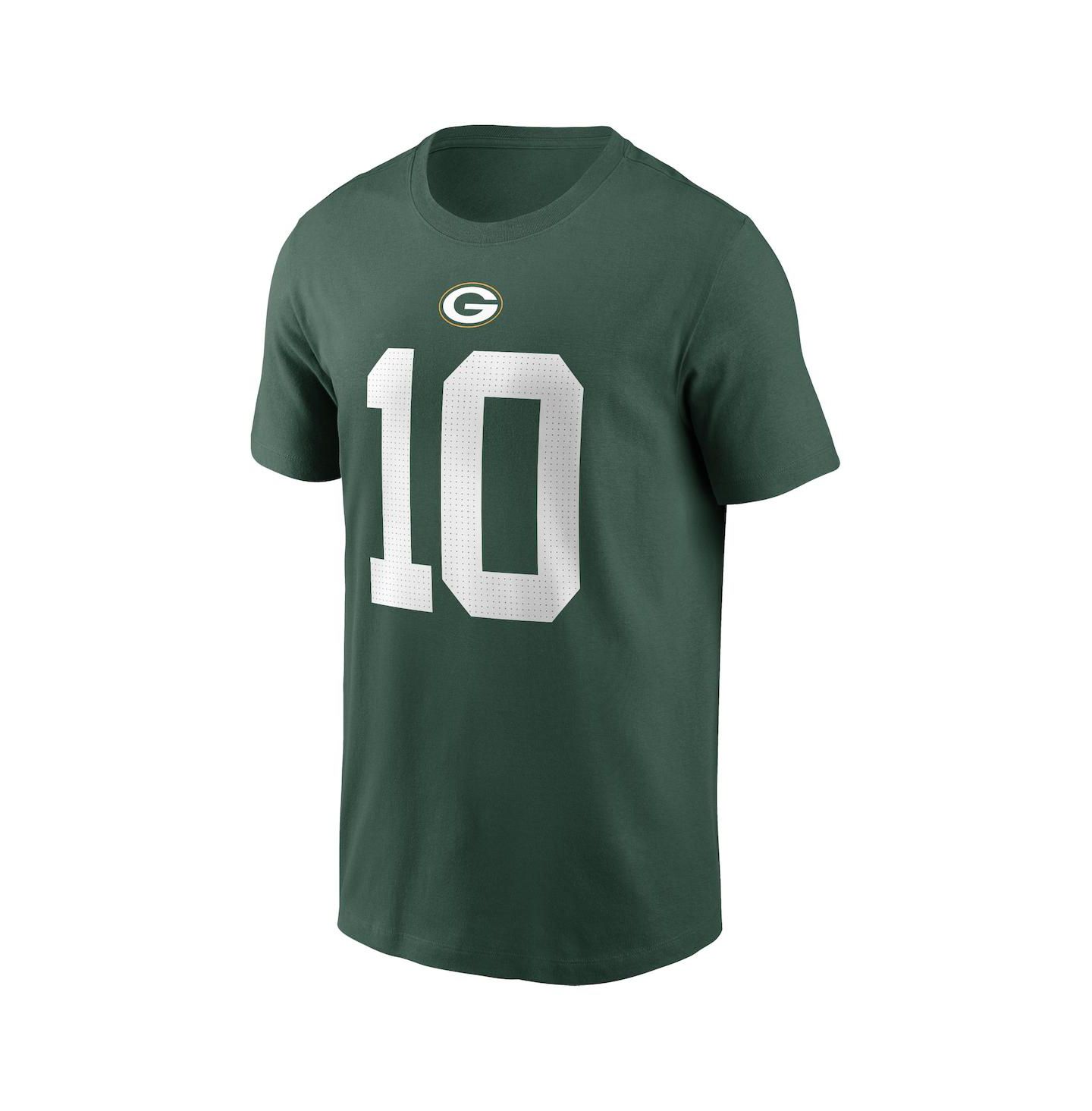 Мужская футболка Nike Jordan Love Green Green Bay Packers Player Name and Number — фото 3