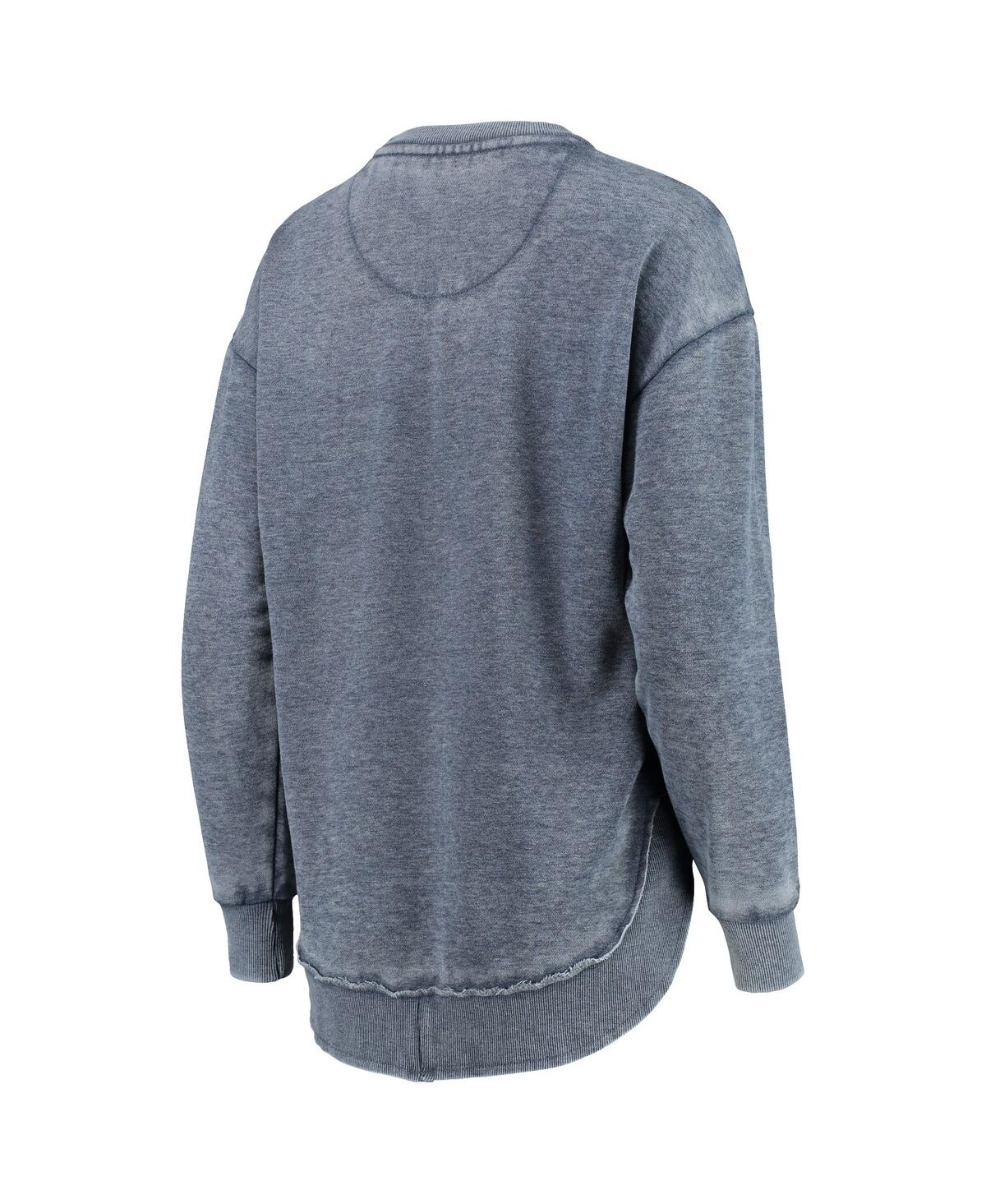 Women's PressboxPenn State Nittany Lions Vintage-Inspired Wash Pullover Sweatshirt - Heathered Navy