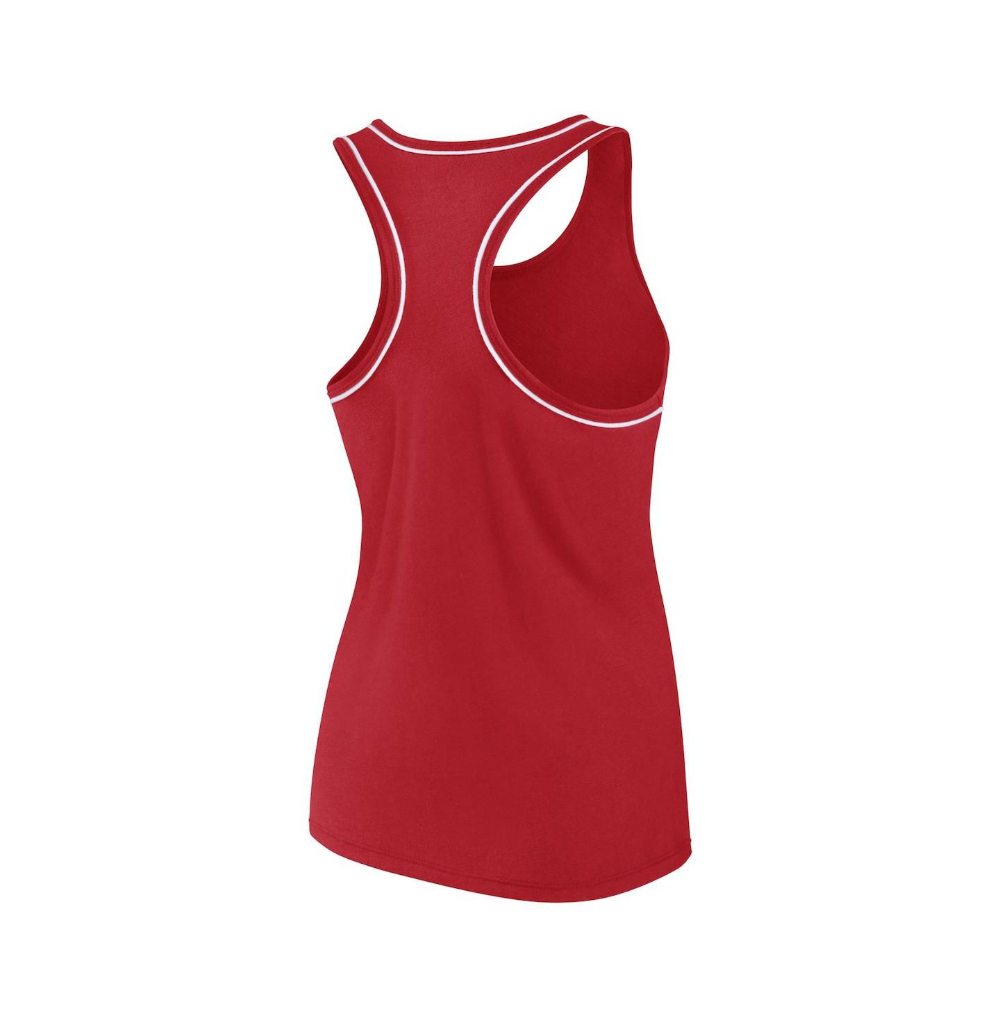 Женский топ Fanatics Red Washington Capitals Wordmark Logo Racerback Scoop Neck — фото 4