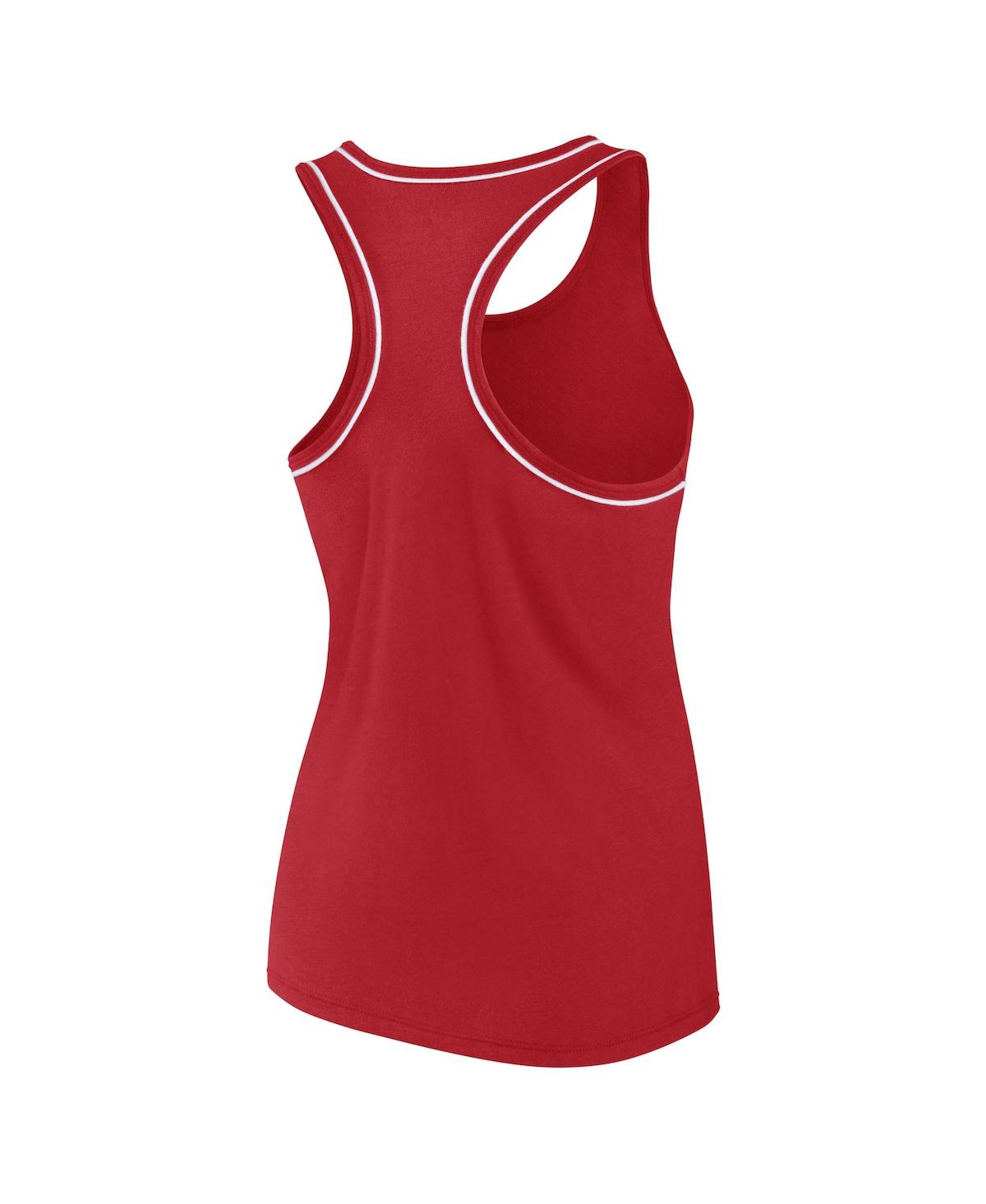 Fanatics Branded Red Washington Capitals Wordmark Logo Racerback Scoop Neck Tank Top In Red