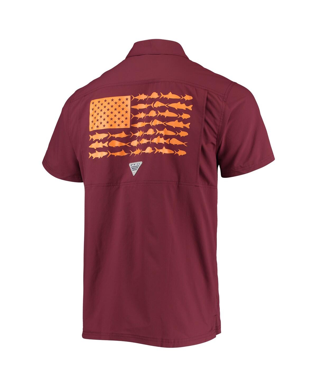 Shop Columbia Men's  Pfg Maroon Virginia Tech Hokies Slack Tide Camp Button-up Shirt