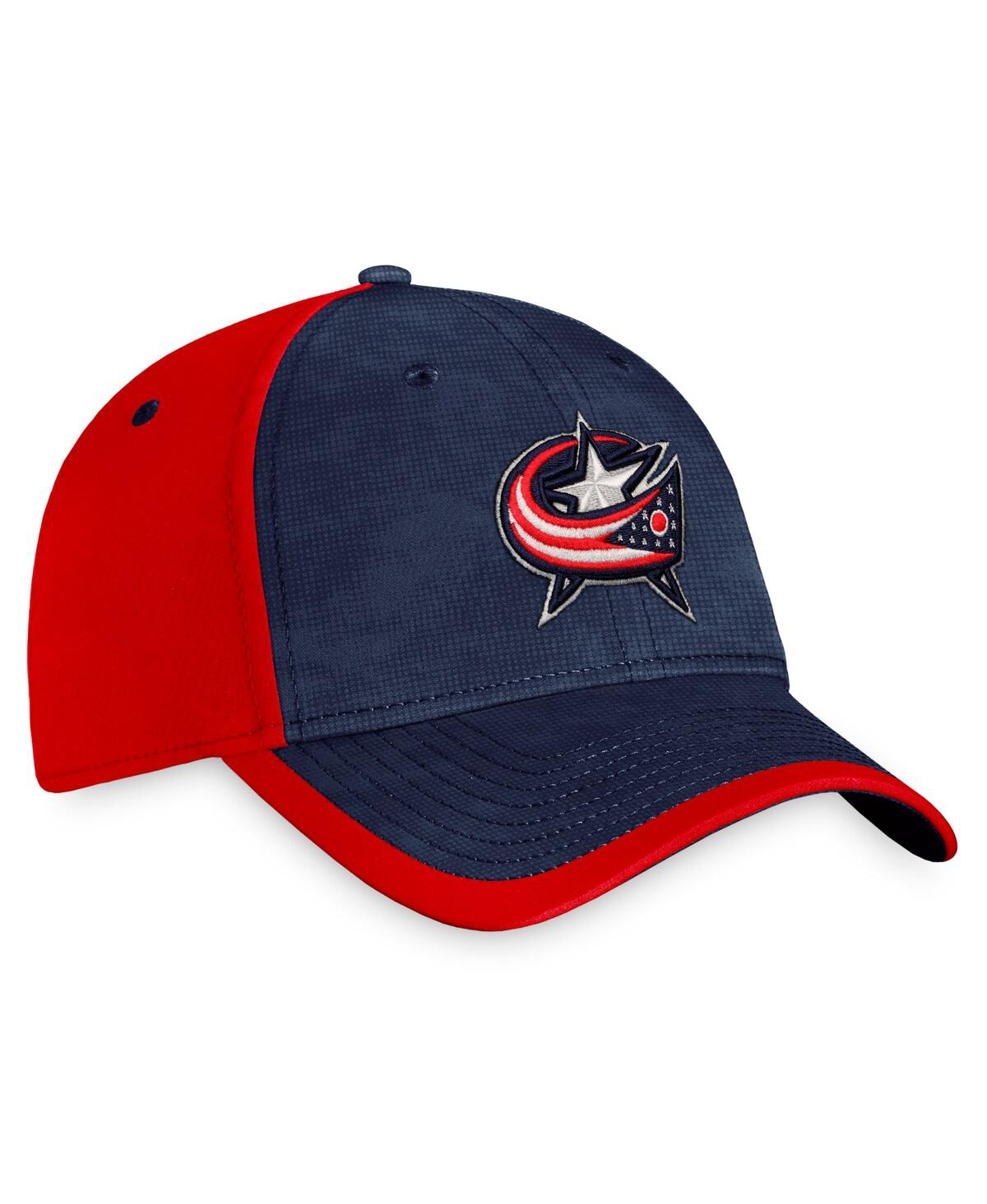 Shop Fanatics Men's  Navy, Red Columbus Blue Jackets Authentic Pro Rink Camo Flex Hat In Navy,red