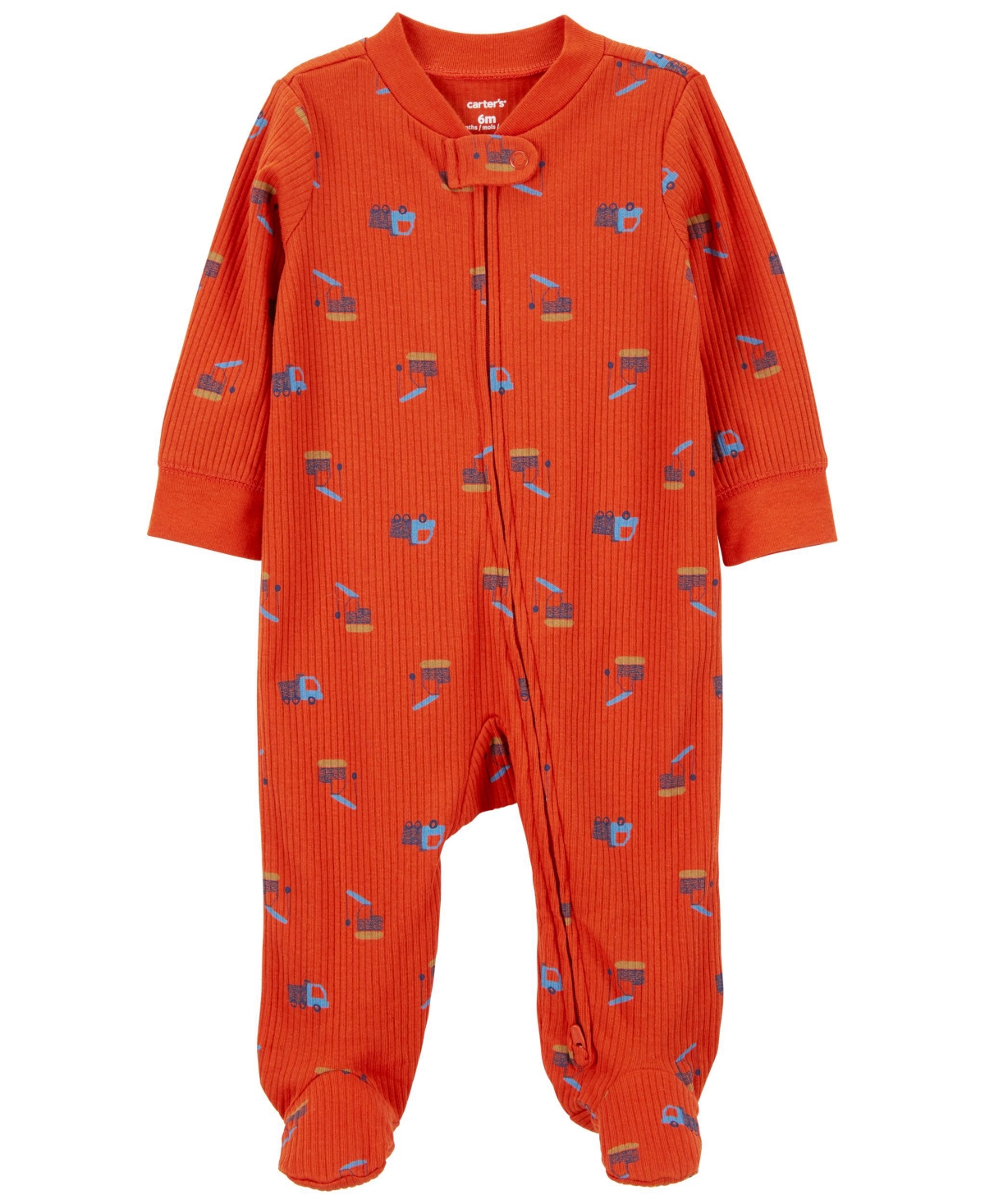 CARTER'S BABY BOYS CONSTRUCTION ZIP UP COTTON BLEND SLEEP AND PLAY