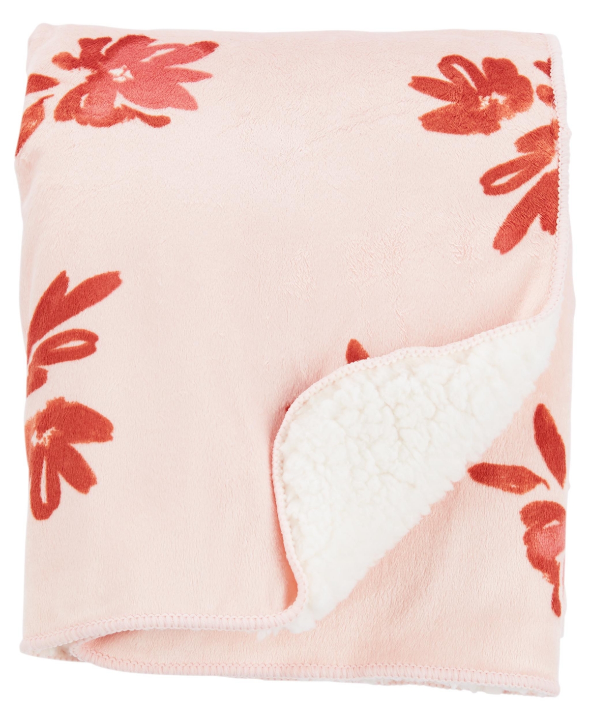 Carter's Baby Girls Floral Plush Blanket In Pink