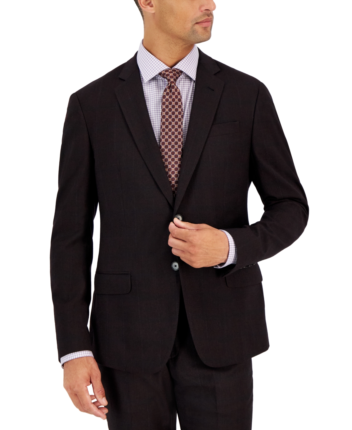 A X Armani Exchange Armani Exchange Men's Slim-fit Merlot Wool Suit Jacket