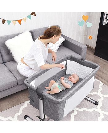 Costway Portable Baby Bed Side Sleeper Infant Travel Bassinet Crib - Macy's