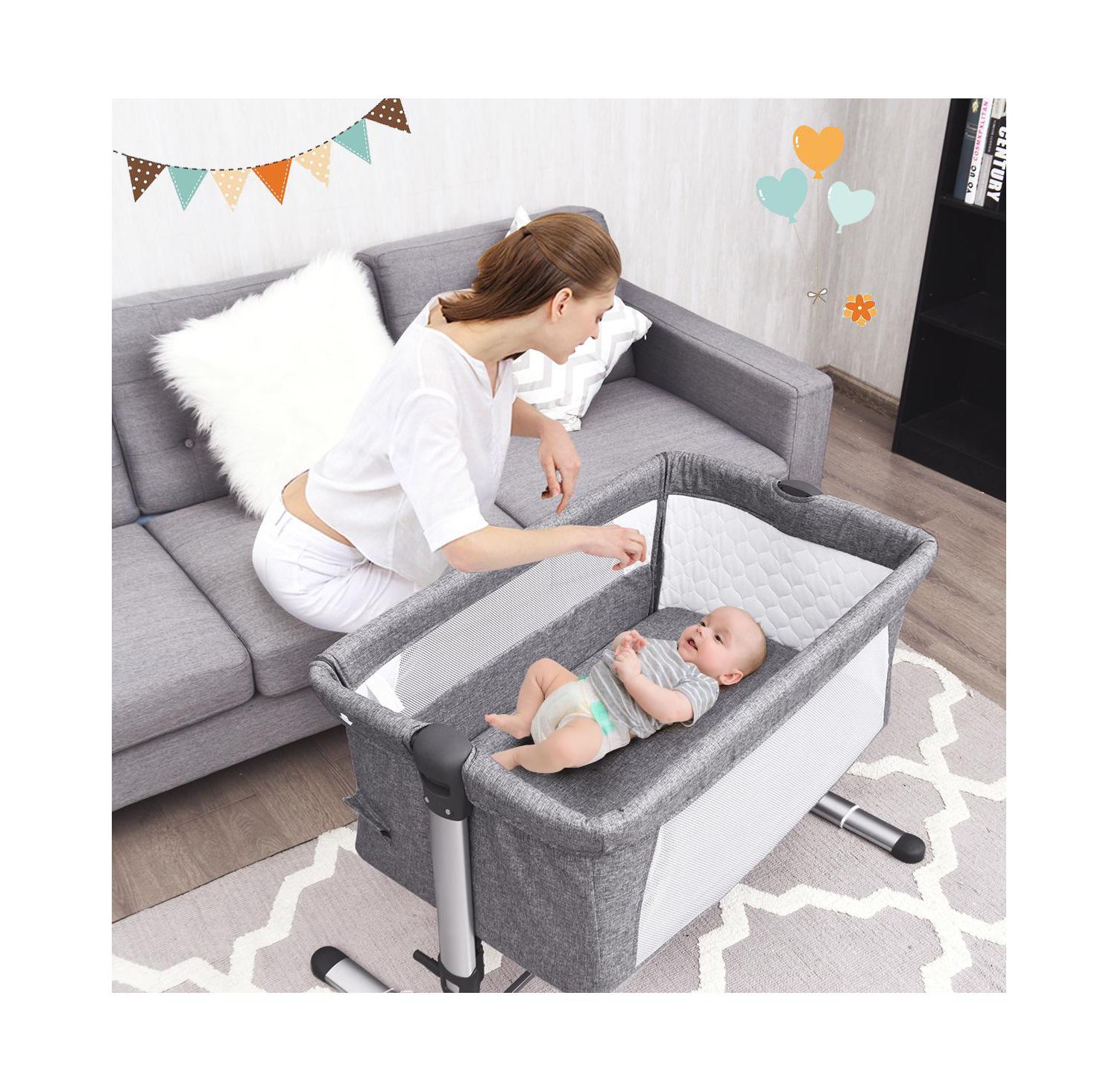 Baby Portable Bed Side Sleeper Travel Bassinet Crib