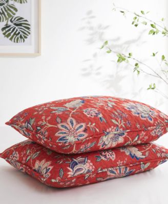 Southshore Fine Linens Jacobean Willow Oversized Quilt Sets In Red