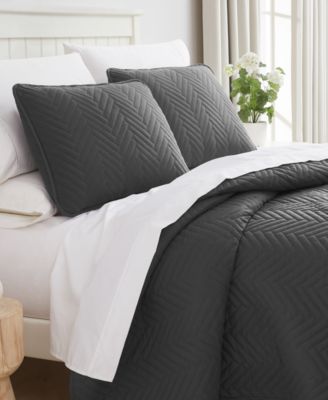 Solid Color Chevron 3-Pc. Quilt Set, Queen