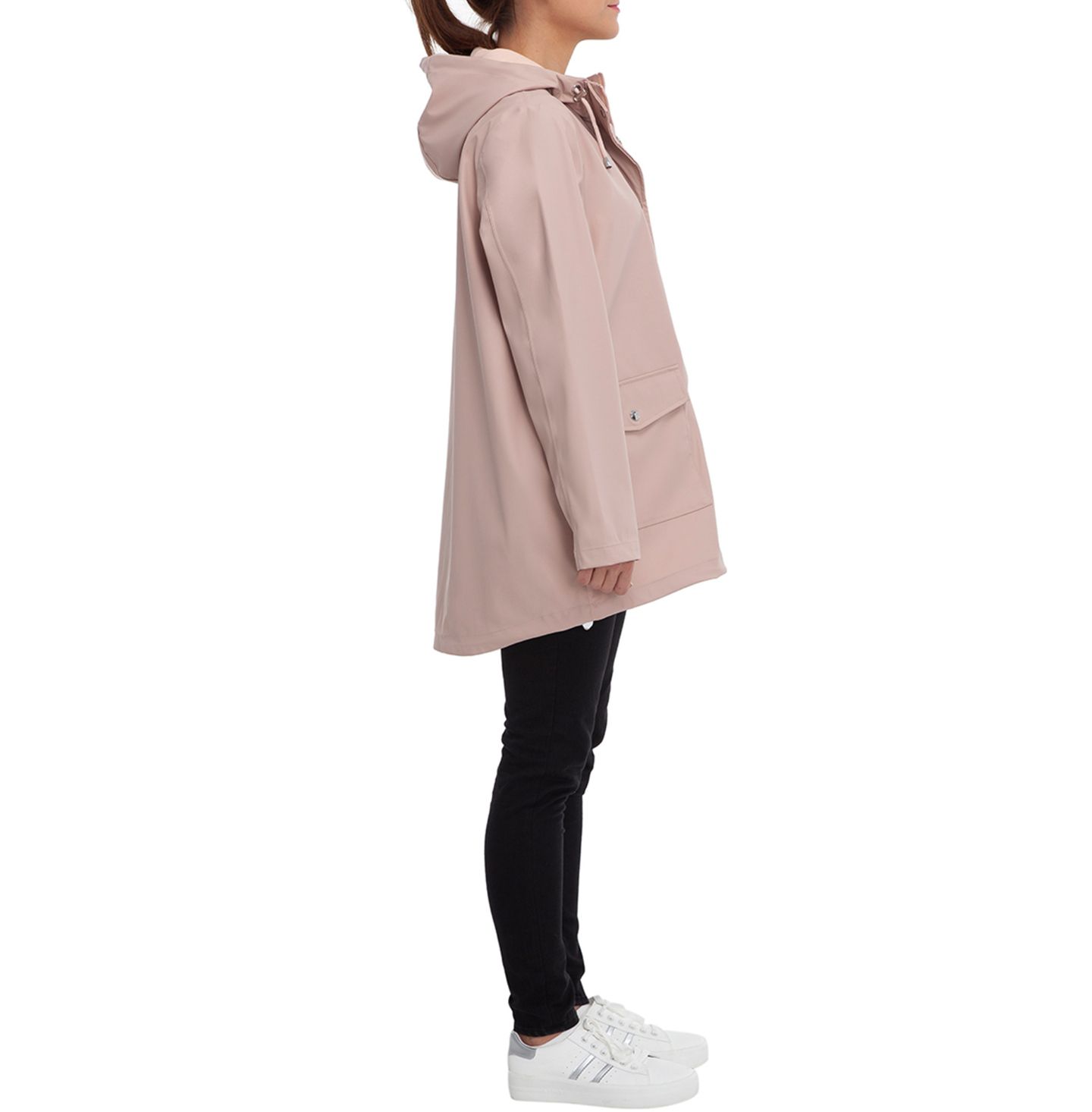 Женская куртка Rokka&Rolla Waterproof Rain Coat Rubberized, цвет: Коралловый персиковый — фото 4