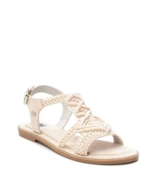Women's Braided Strap Flat Sandals By  Light Beige