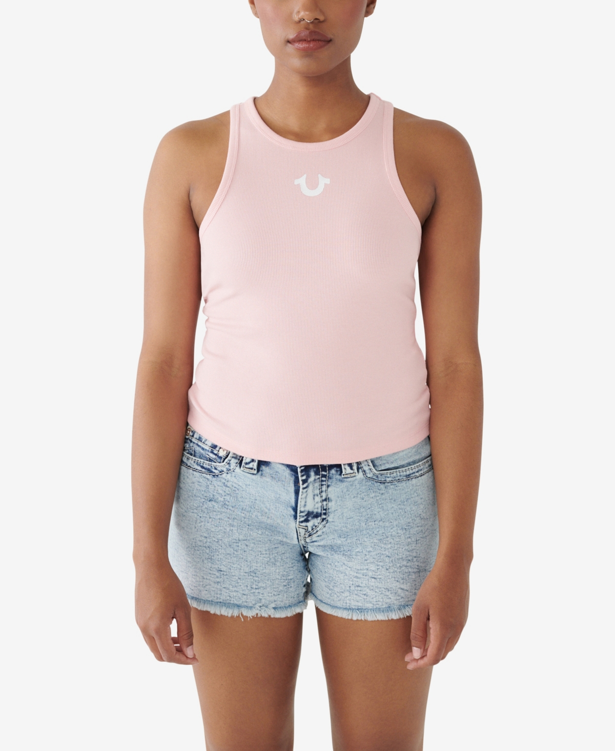 True Religion Women's Ombre Goddess Ribbed Tank Top In Blush