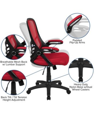 High Back Mesh Ergonomic Office Chair With Flip-Up Arms