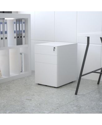 Modern 3-Drawer Mobile Locking Filing Cabinet Storage Organizer