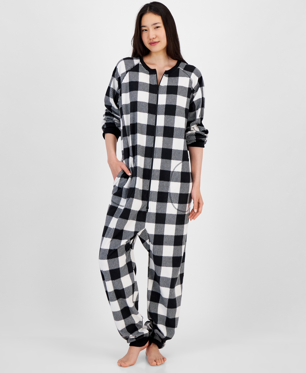 Family Pajamas Matching  Women's Checkered One-piece Pajamas, Created For Macy's In Buffalo Check