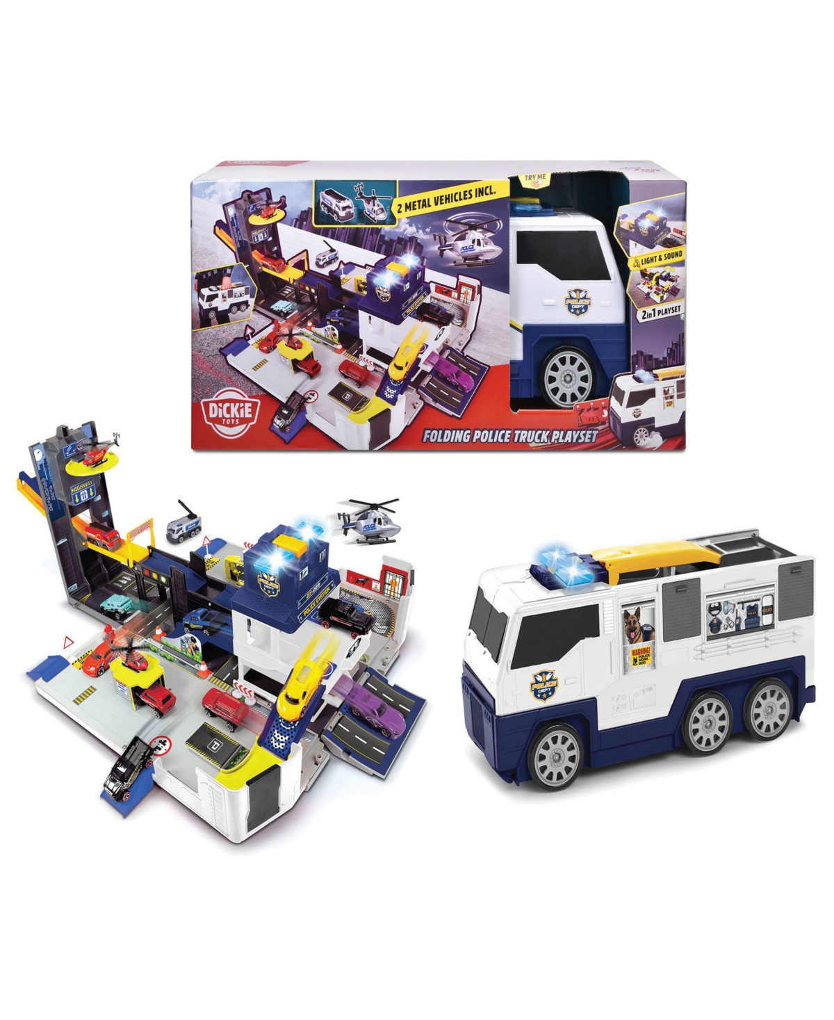 Dickie Toys Hk Ltd Kids' - Folding Police Truck Playset In Multi