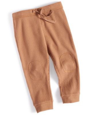 First Impressions - Baby Boys Waffle Knee Patch Jogger Pants