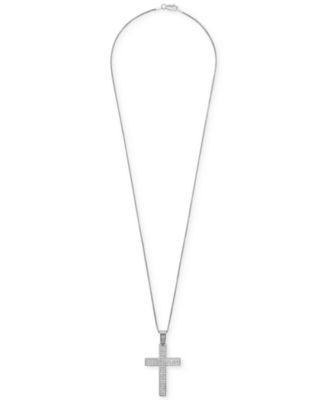Men's Diamond Cross 22" Pendant Necklace (1 ct. t.w.)