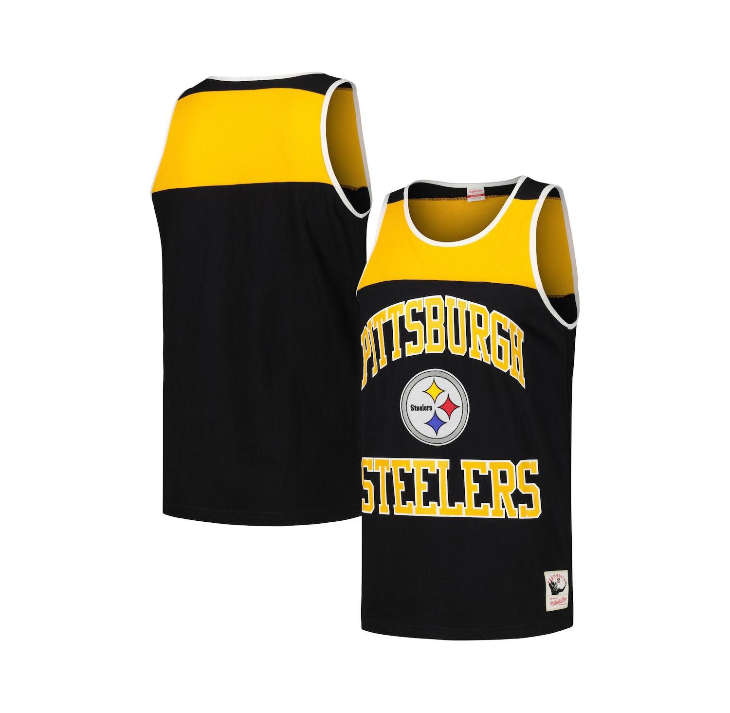 Men's Black and Gold Pittsburgh Steelers Heritage Colorblock Tank Top