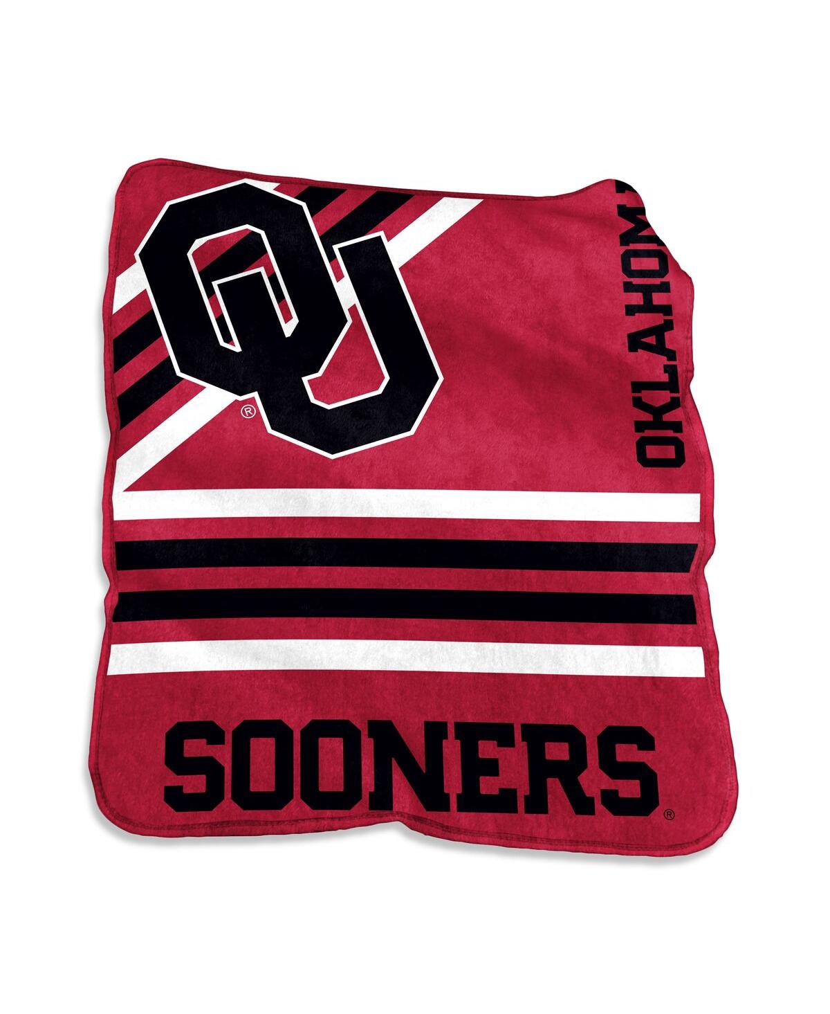 Logo Brands Oklahoma Sooners 50'' X 60'' Team Plush Raschel Throw Blanket In Red