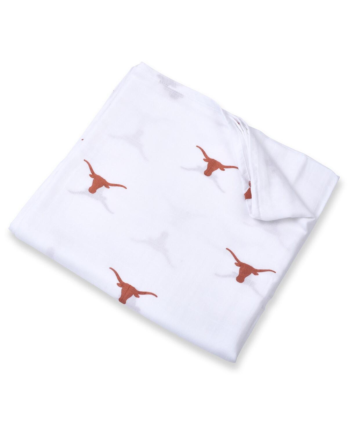 Shop Three Little Anchors Infant Boys And Girls White Texas Longhorns 47'' X 47'' Muslin Swaddle Blanket