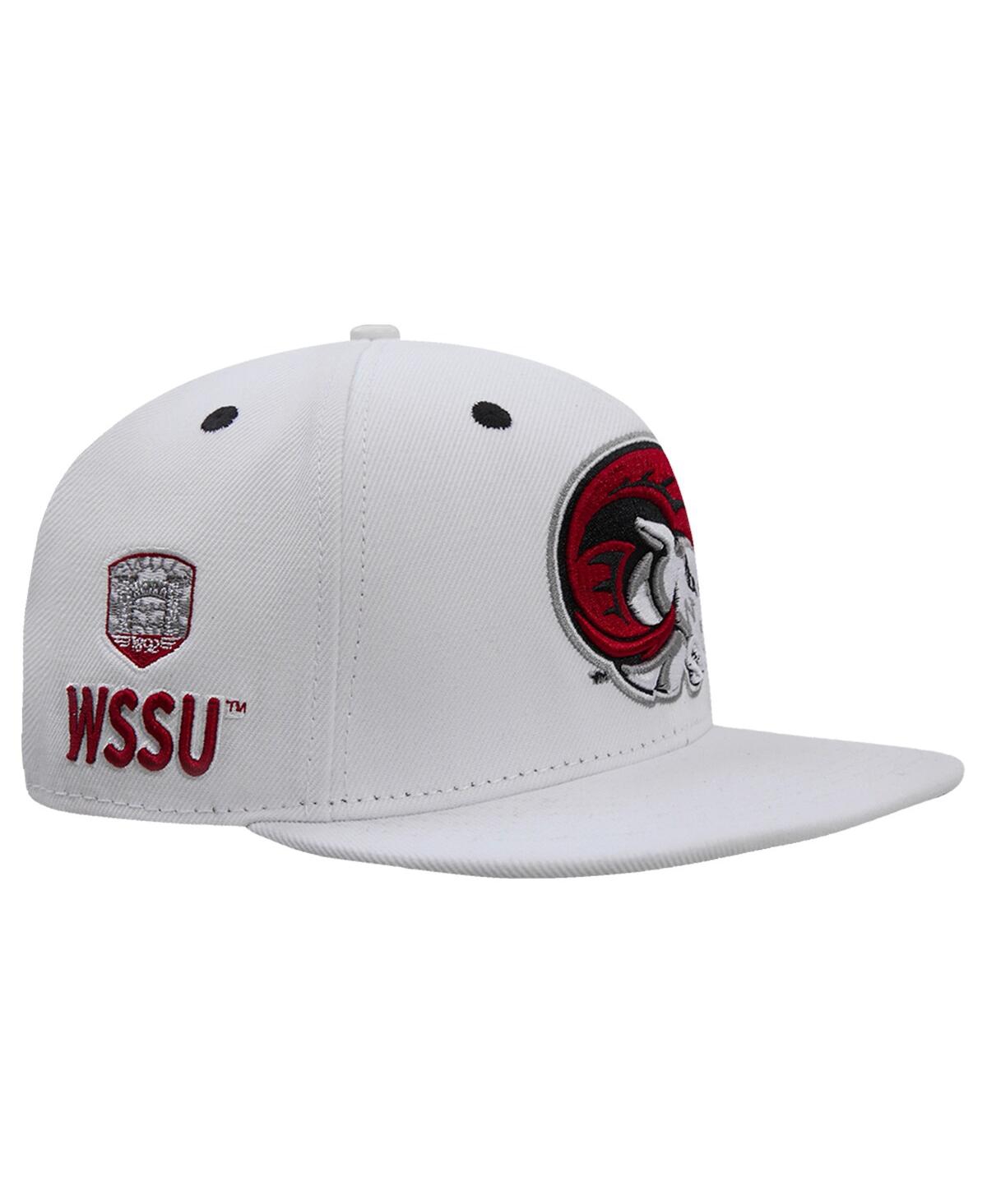 PRO STANDARD MEN'S PRO STANDARD WHITE WINSTON SALEM RAMS MASCOT EVERGREEN WOOL SNAPBACK HAT 
