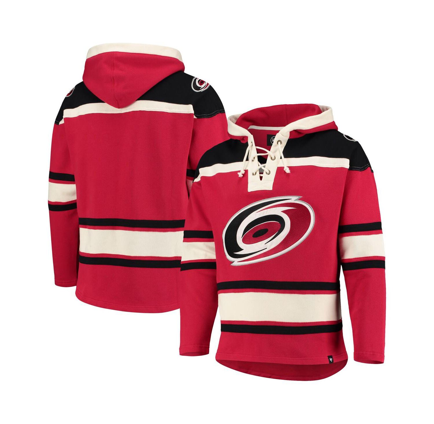 Men's Red Carolina Hurricanes Superior Lacer Pullover Hoodie