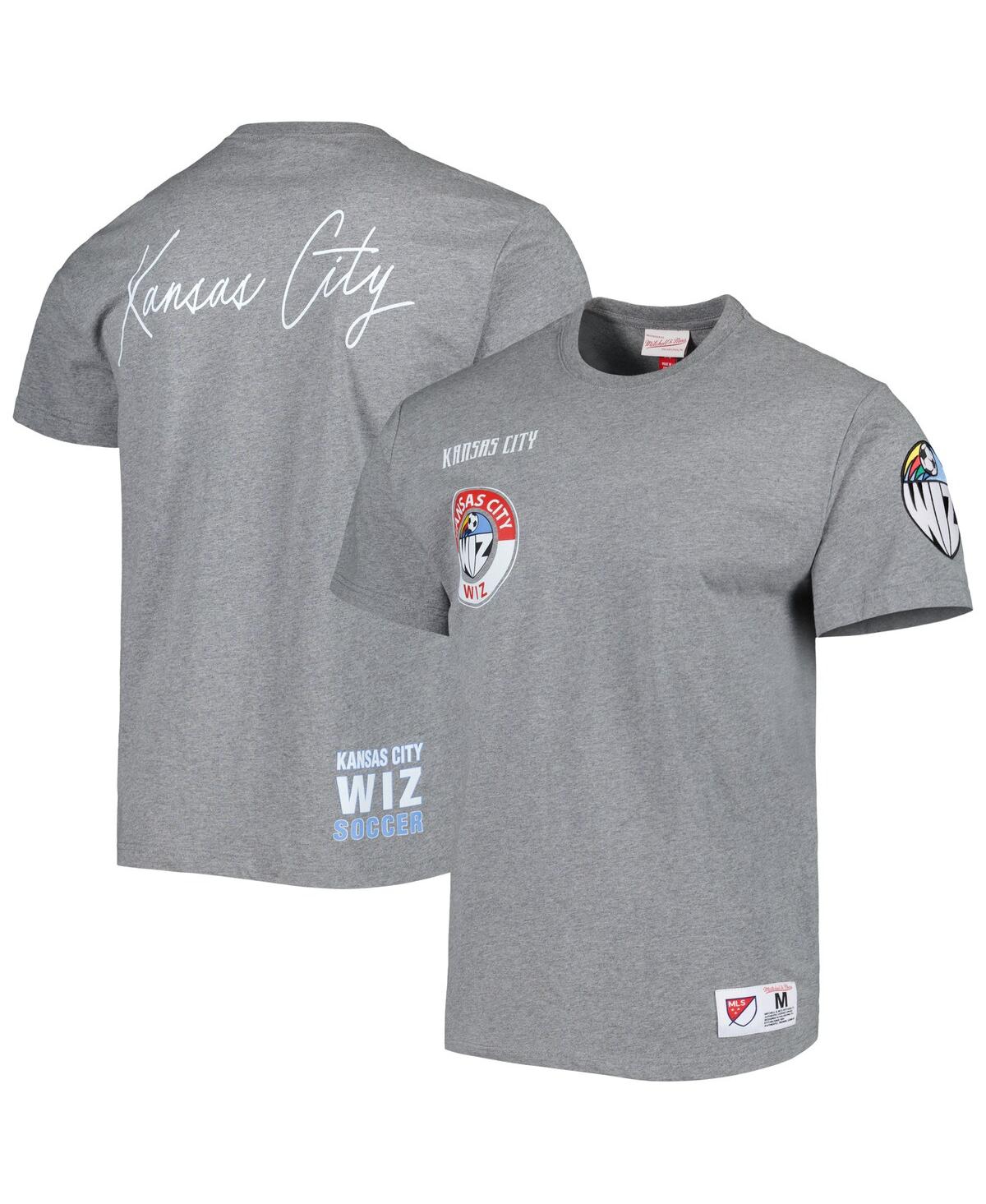 Shop Mitchell & Ness Men's  Heather Gray Sporting Kansas City City T-shirt