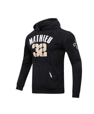 Men's Tyrann Mathieu Black New Orleans Saints Player Name and Number Pullover Hoodie