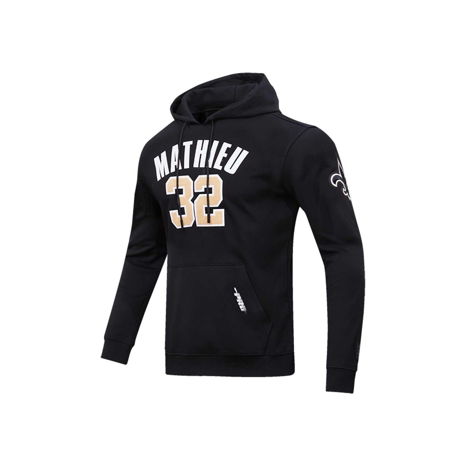 Мужское худи Pro Standard Tyrann Mathieu Black New Orleans Saints Player Name and Number Pullover — фото 3
