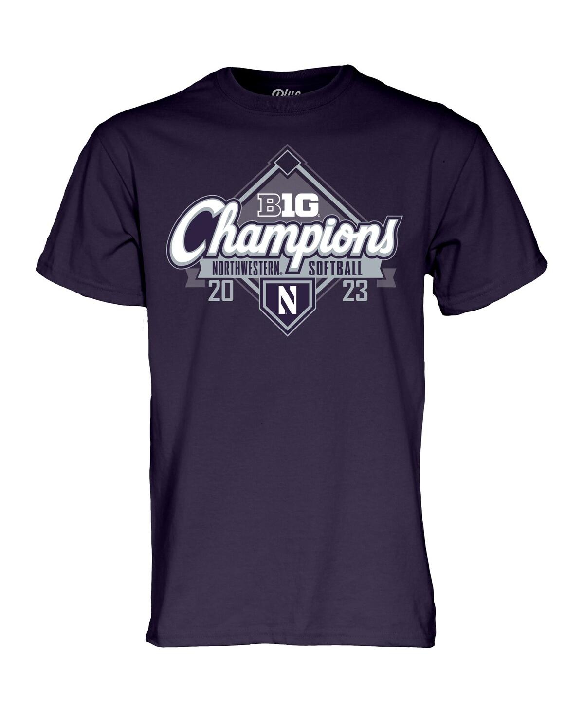 Shop Blue 84 Men's  Purple Northwestern Wildcats 2023 Big Ten Softball Regular Season Champions T-shirt