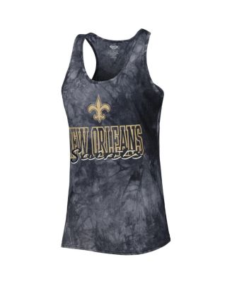 Women's Charcoal New Orleans Saints Billboard Scoop Neck Racerback Tank Top and Shorts Sleep Set