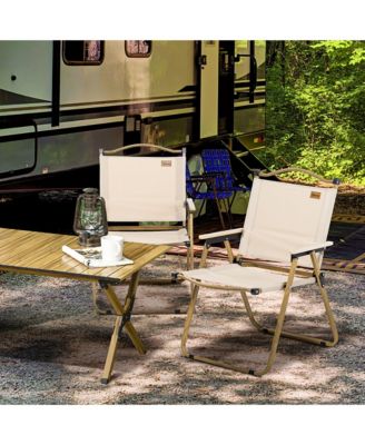 Set of 2 Folding Camping Chair, Portable Armchairs,