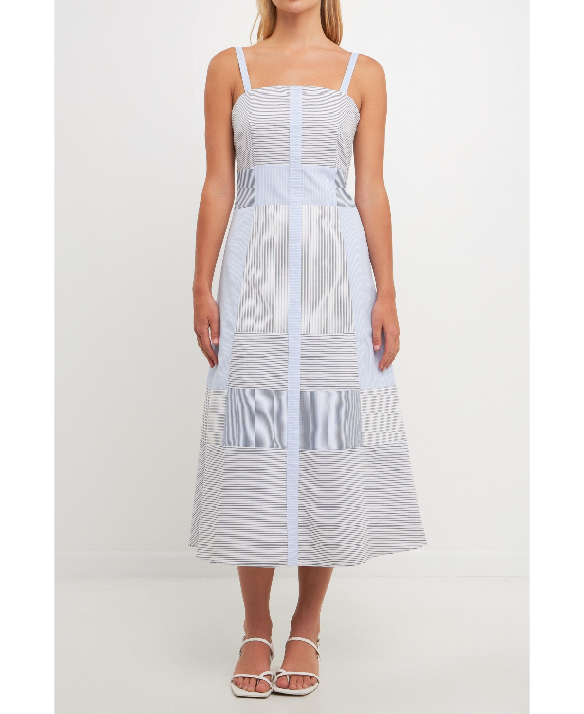 English Factory Women's Striped Patchwork Dress